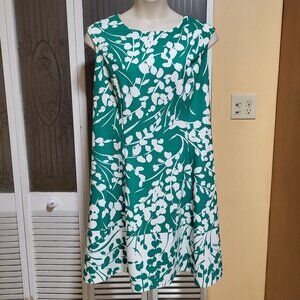 Adorne Ladies Beautiful Green White Floral Dress